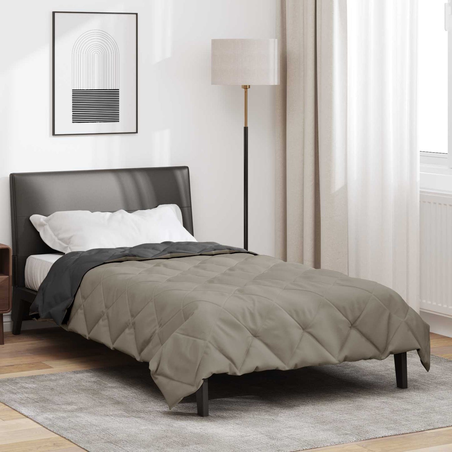 Full Year Duvet Light Grey and Anthracite 140 x 200 cm