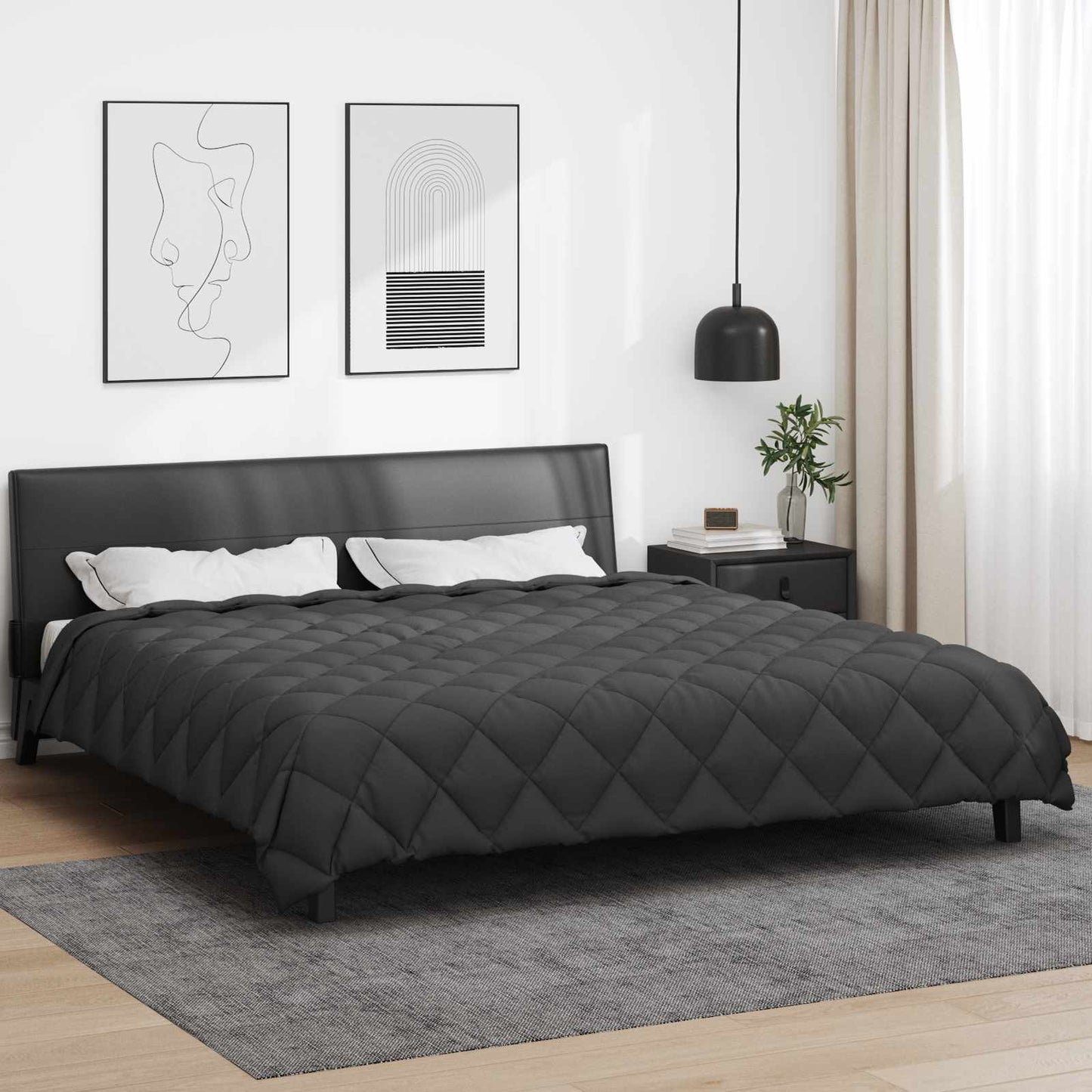 Winter Duvet Anthracite 200 x 200 cm Microfiber