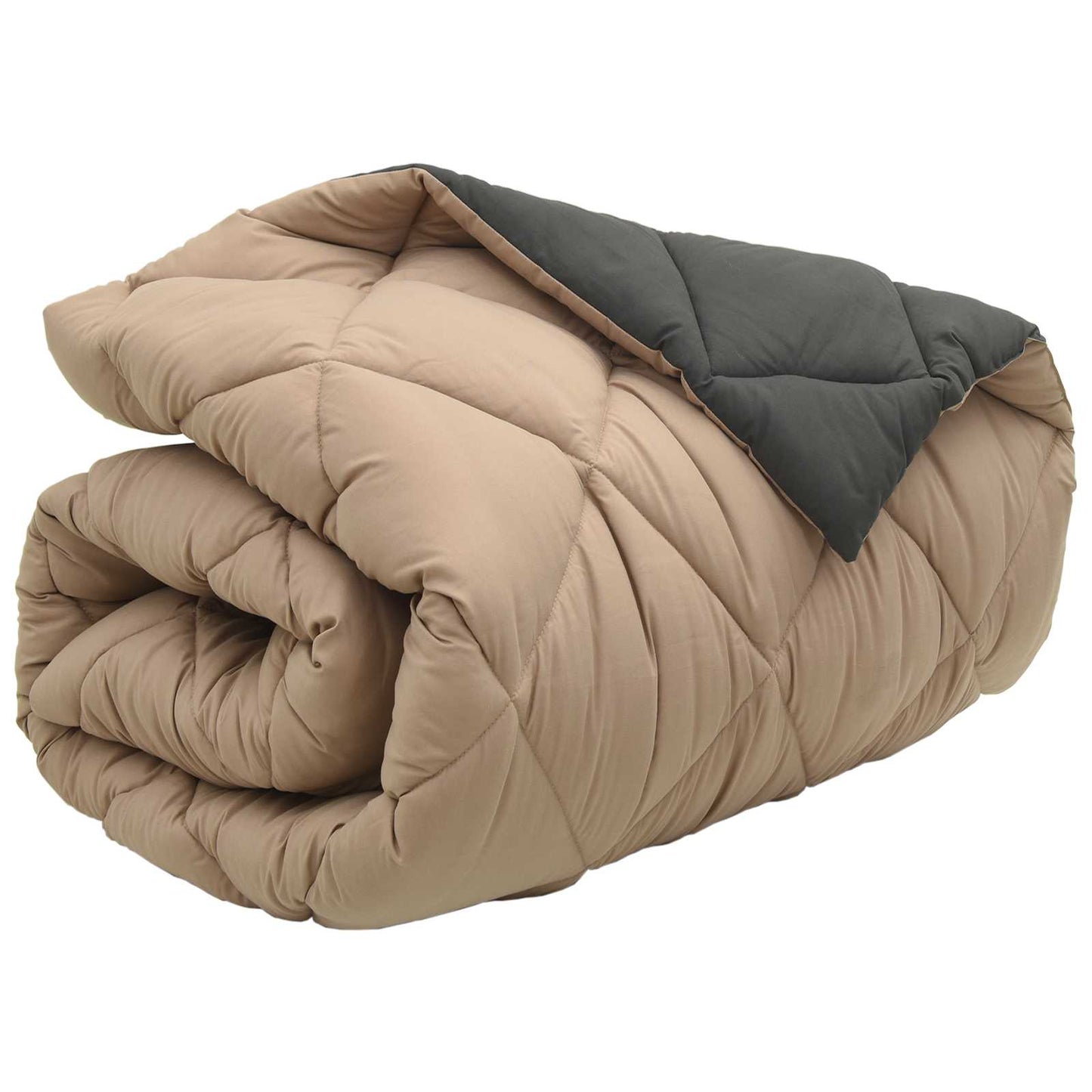 Winter Duvet Anthracite and Taupe 135 x 200 cm Microfiber