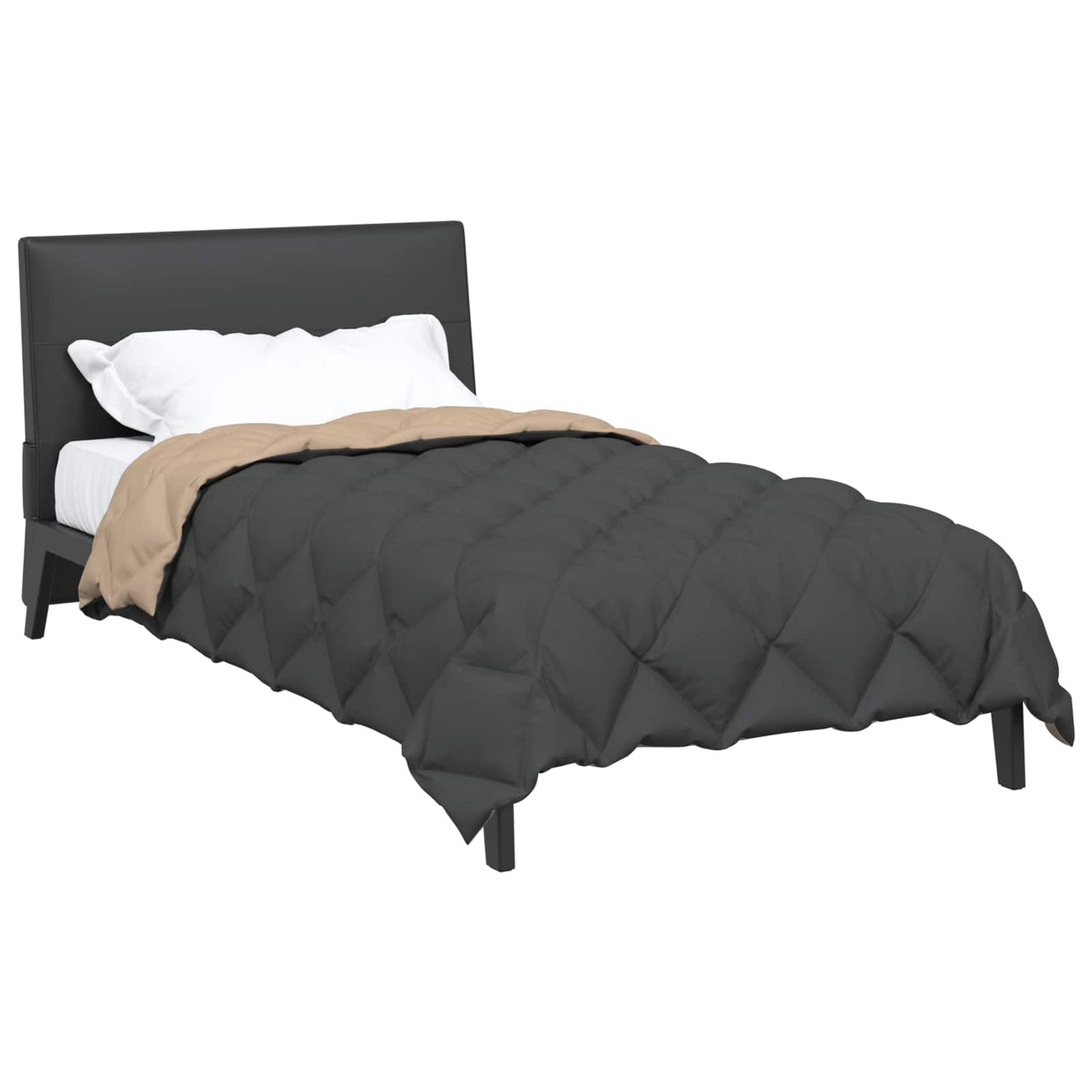 Winter Duvet Anthracite and Taupe 140 x 220 cm Microfiber