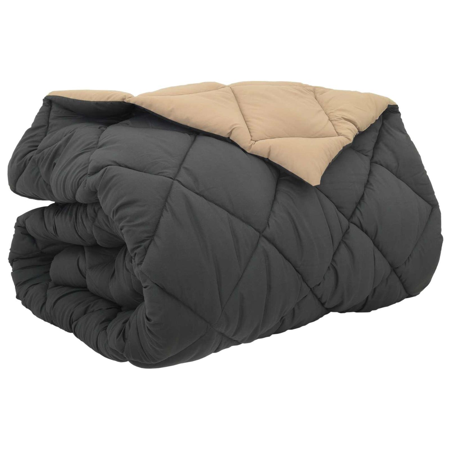 Winter Duvet Anthracite and Taupe 220 x 260 cm Microfiber