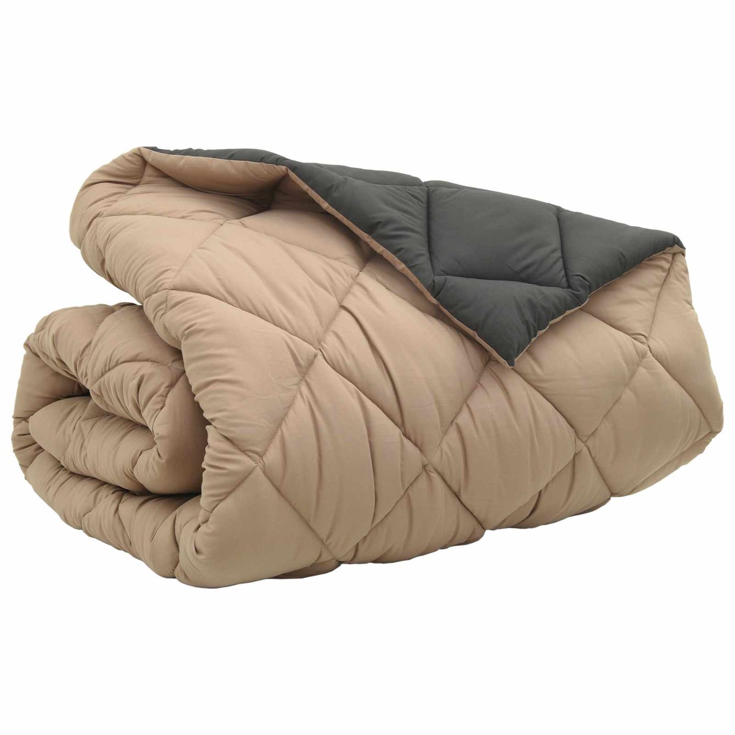Winter Duvet Anthracite and Taupe 220 x 260 cm Microfiber