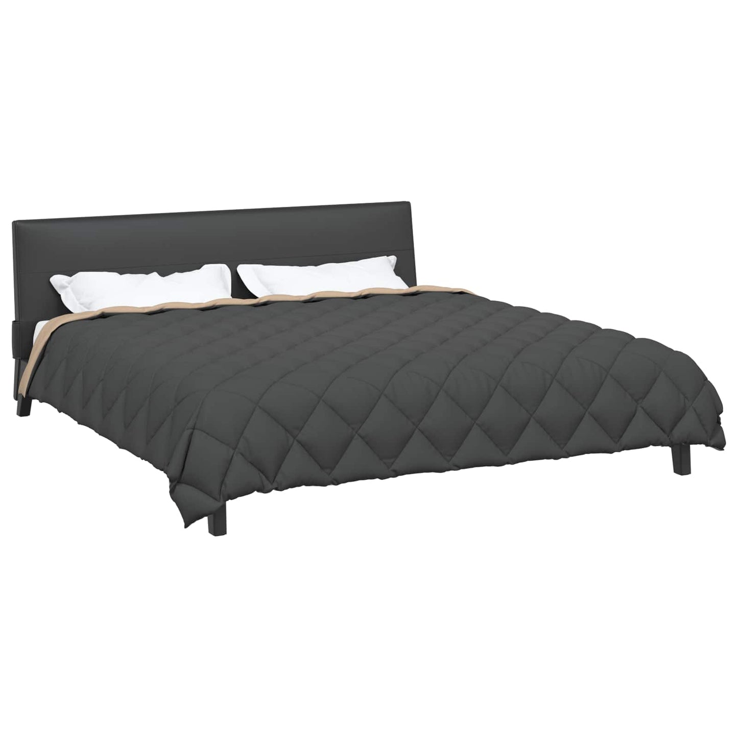 Winter Duvet Anthracite and Taupe 240 x 260 cm Microfiber