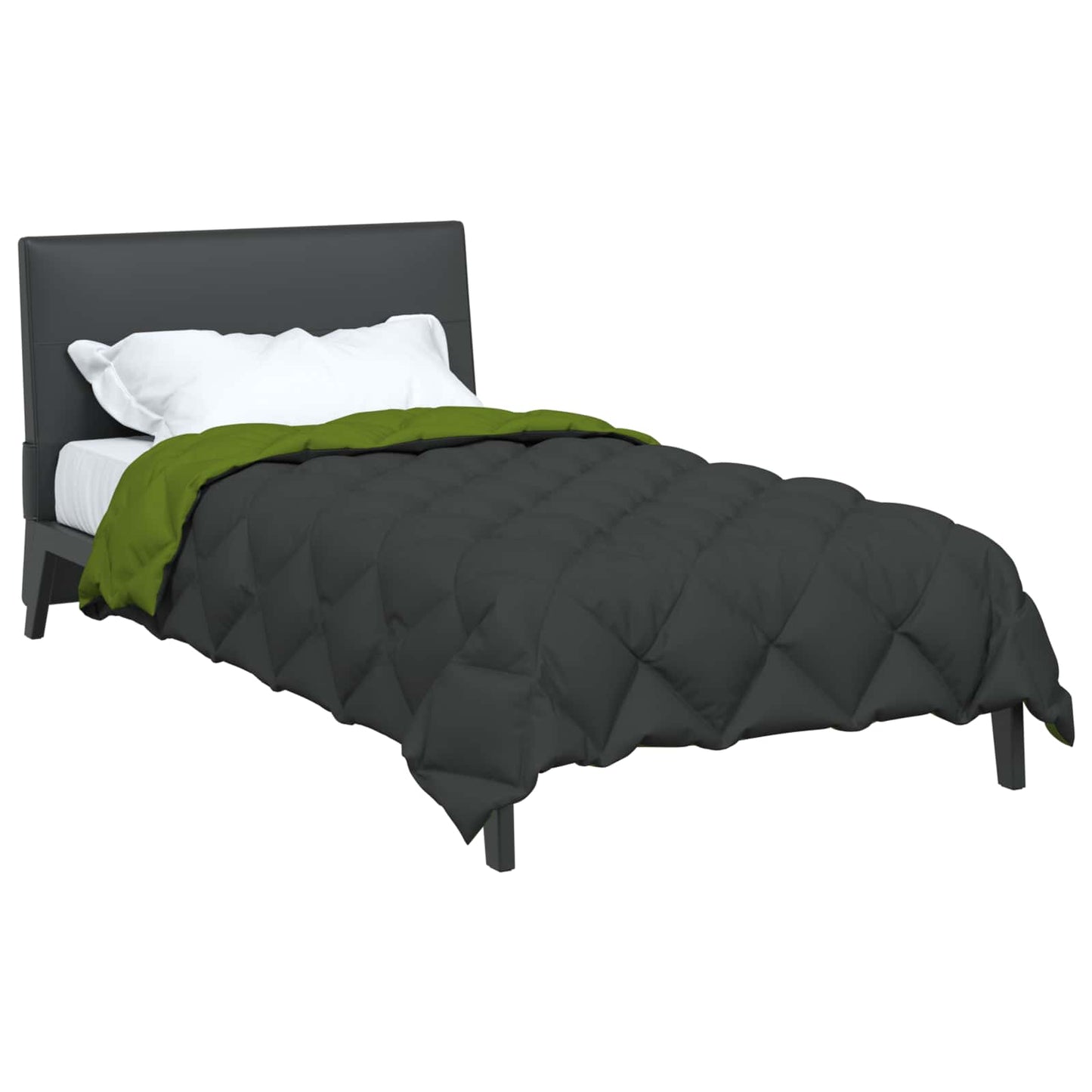 Winter Duvet Green and Anthracite 135 x 200 cm Microfiber