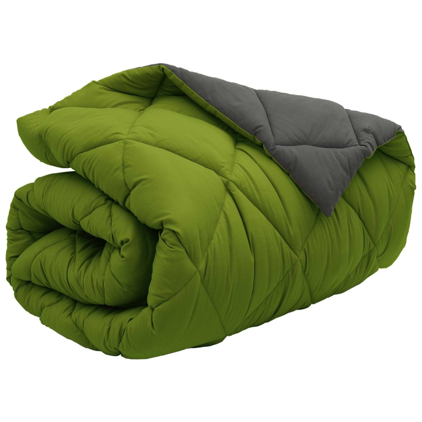 Winter Duvet Green and Anthracite 155 x 220 cm Microfiber