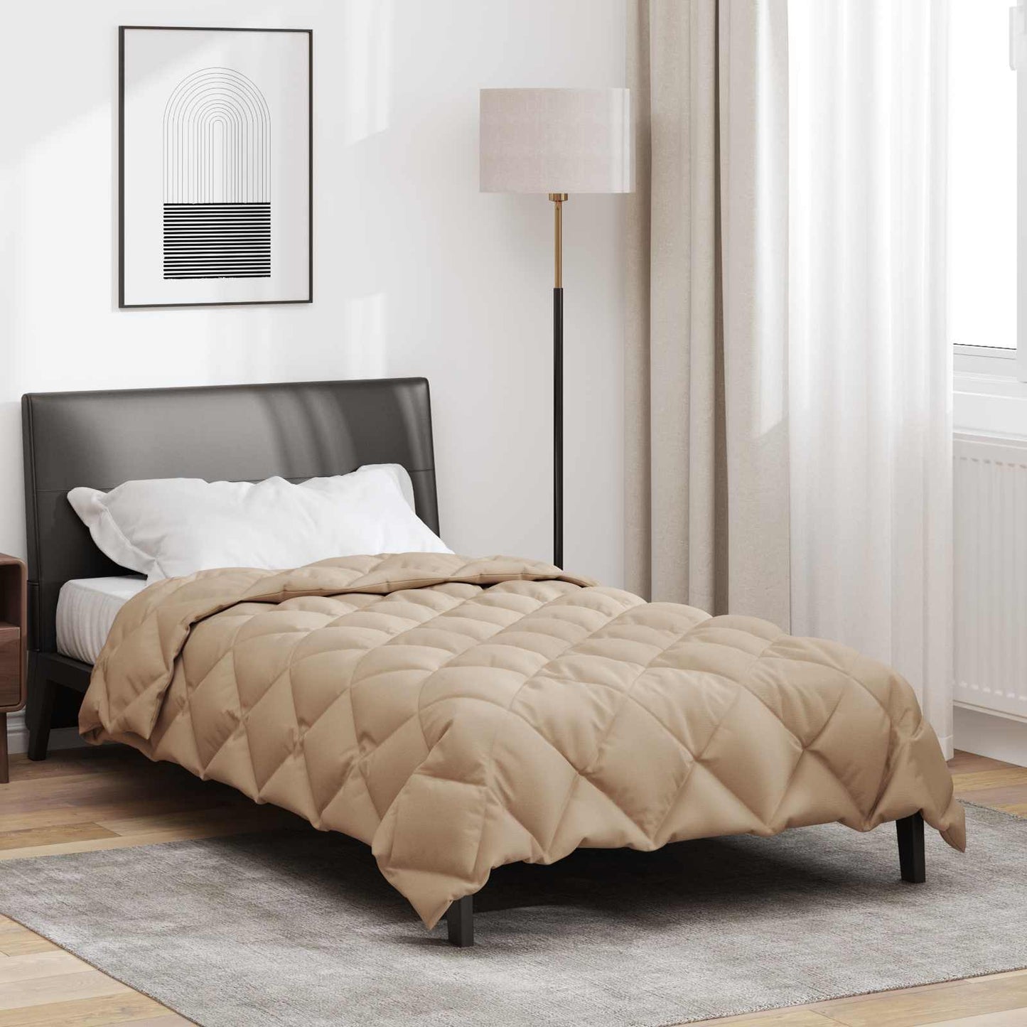 Winter Duvet Taupe 135 x 220 cm Microfiber