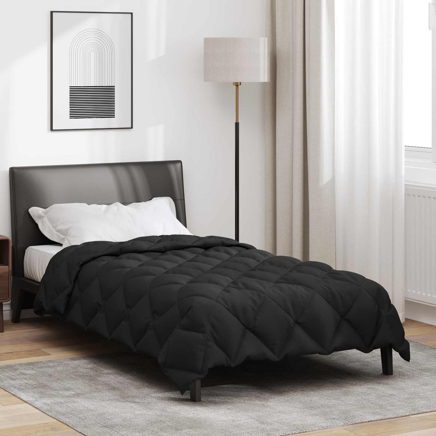 Winter Duvet Black 140 x 200 cm Microfiber