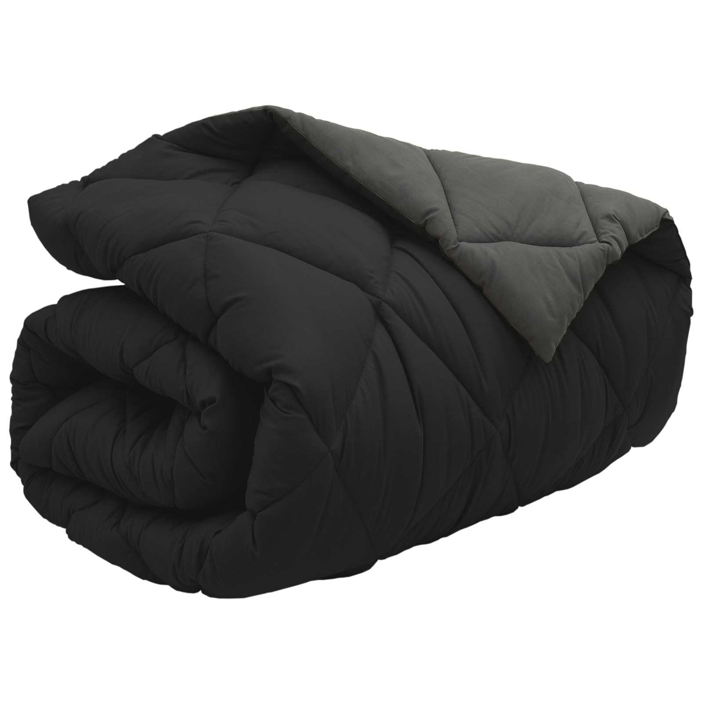 Winter Duvet Black and Anthracite 155 x 220 cm Microfiber