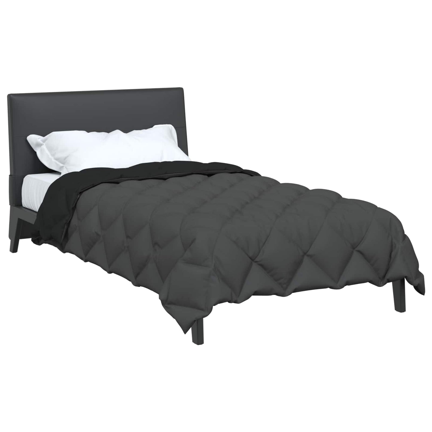Winter Duvet Black and Anthracite 155 x 220 cm Microfiber