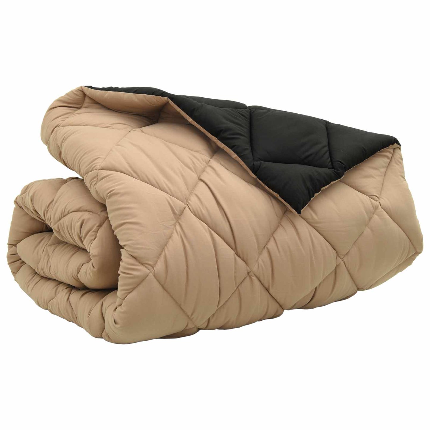 Winter Duvet Black and Taupe 200 x 200 cm Microfiber