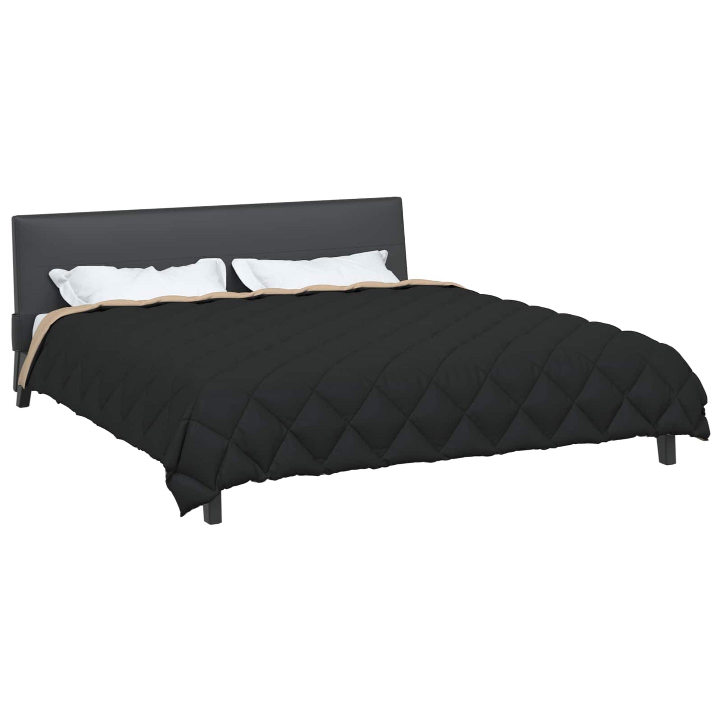 Winter Duvet Black and Taupe 200 x 220 cm Microfiber