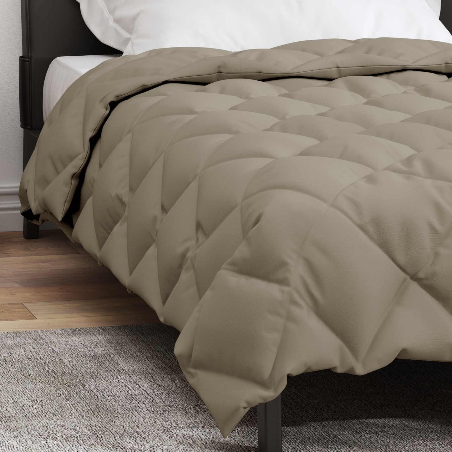 Winter Duvet Light Grey 140 x 220 cm Microfiber
