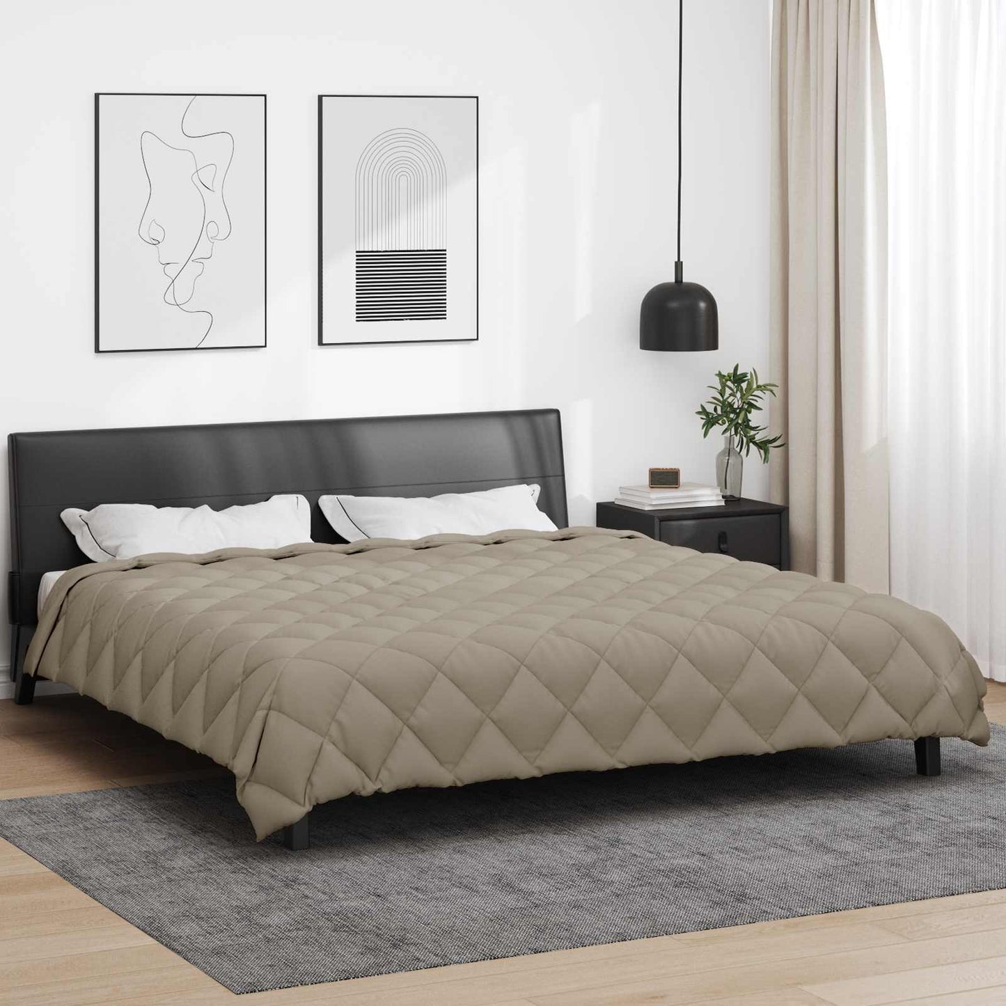Winter Duvet Light Grey 240 x 260 cm Microfiber