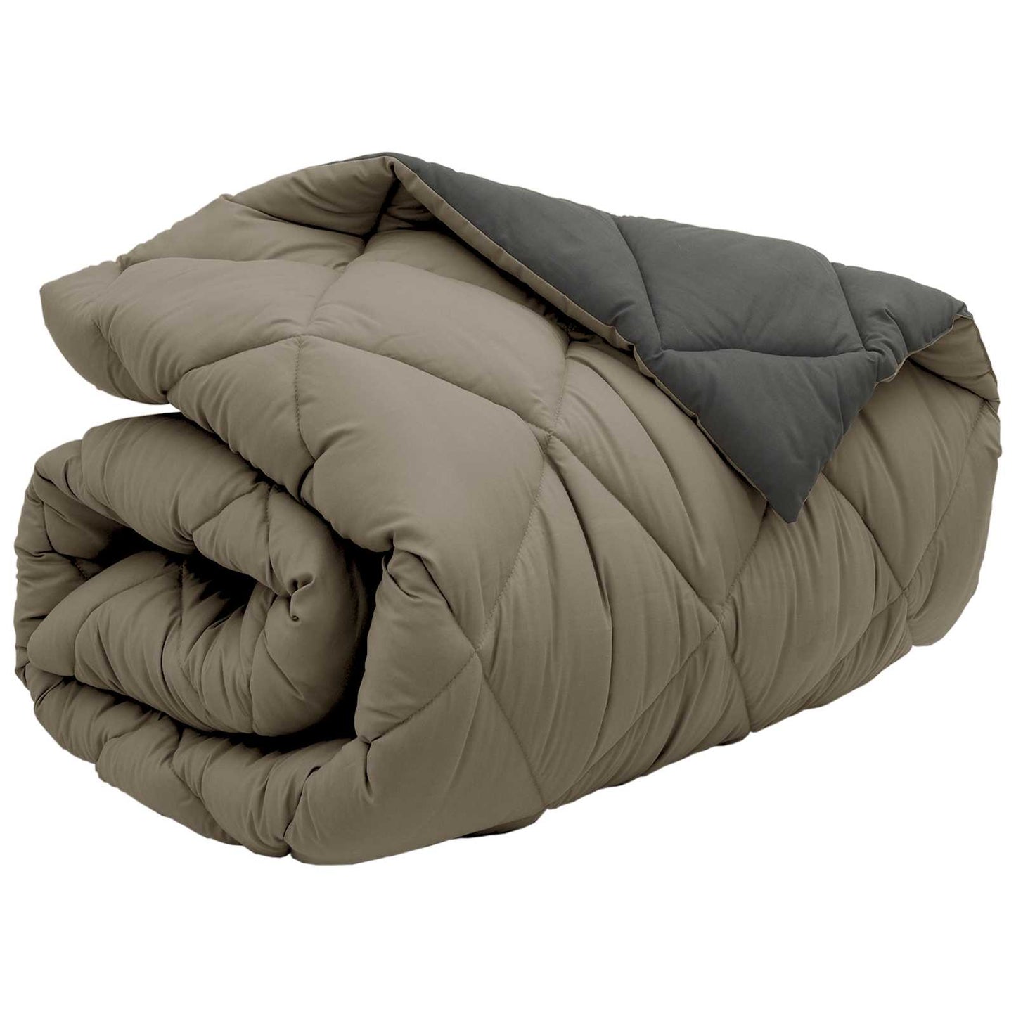 Winter Duvet Light Grey and Anthracite 135 x 200 cm Microfiber