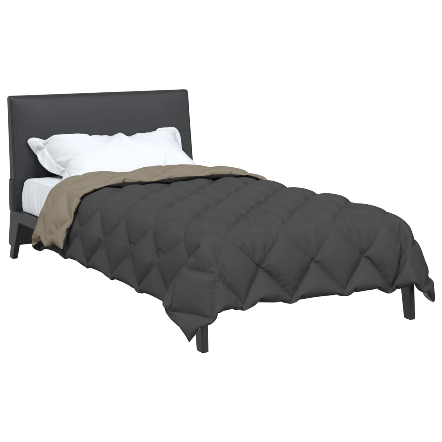 Winter Duvet Light Grey and Anthracite 135 x 220 cm Microfiber
