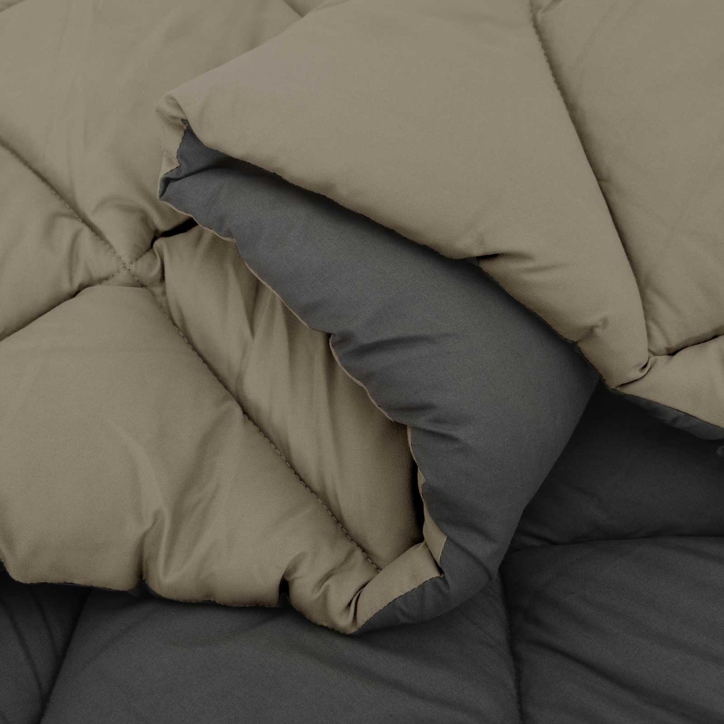 Winter Duvet Light Grey and Anthracite 155 x 220 cm Microfiber