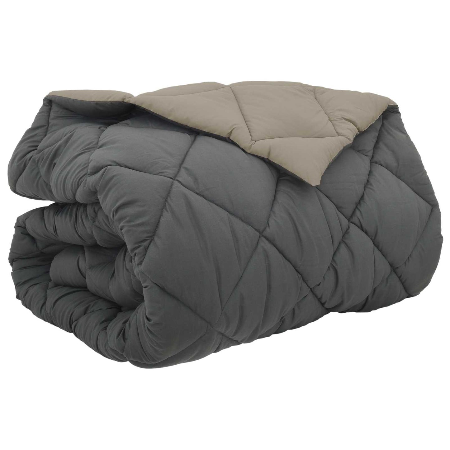 Winter Duvet Light Grey and Anthracite 220 x 260 cm Microfiber