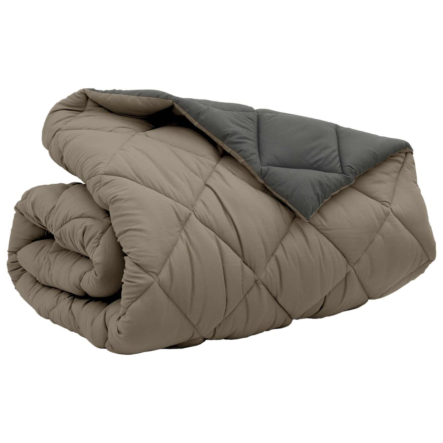 Winter Duvet Light Grey and Anthracite 240 x 260 cm Microfiber