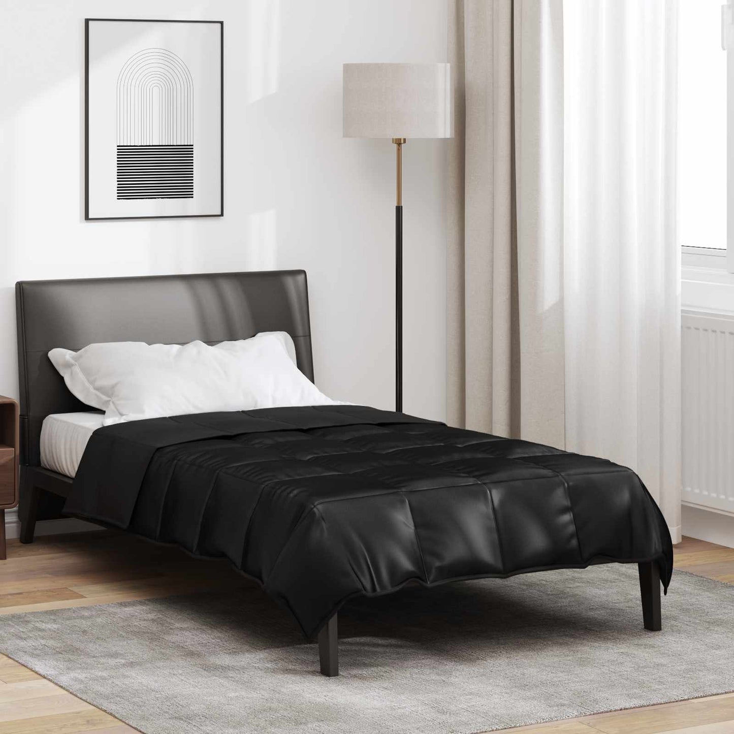 Summer Duvet Black 135 x 220 cm Satin and Microfiber
