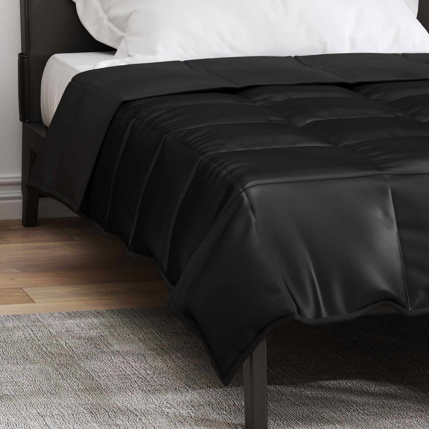 Summer Duvet Black 155 x 220 cm Satin and Microfiber