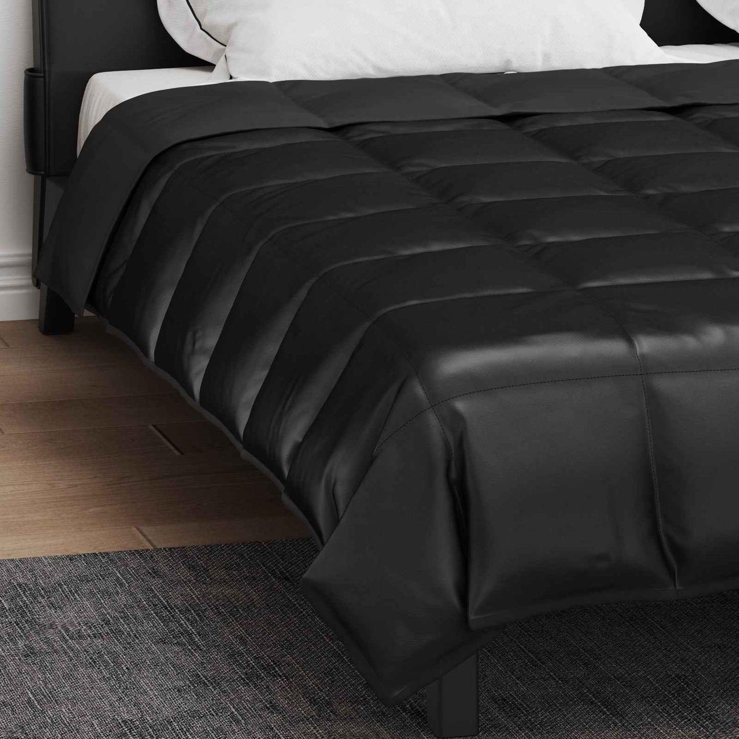 Summer Duvet Black 240 x 260 cm Satin and Microfiber