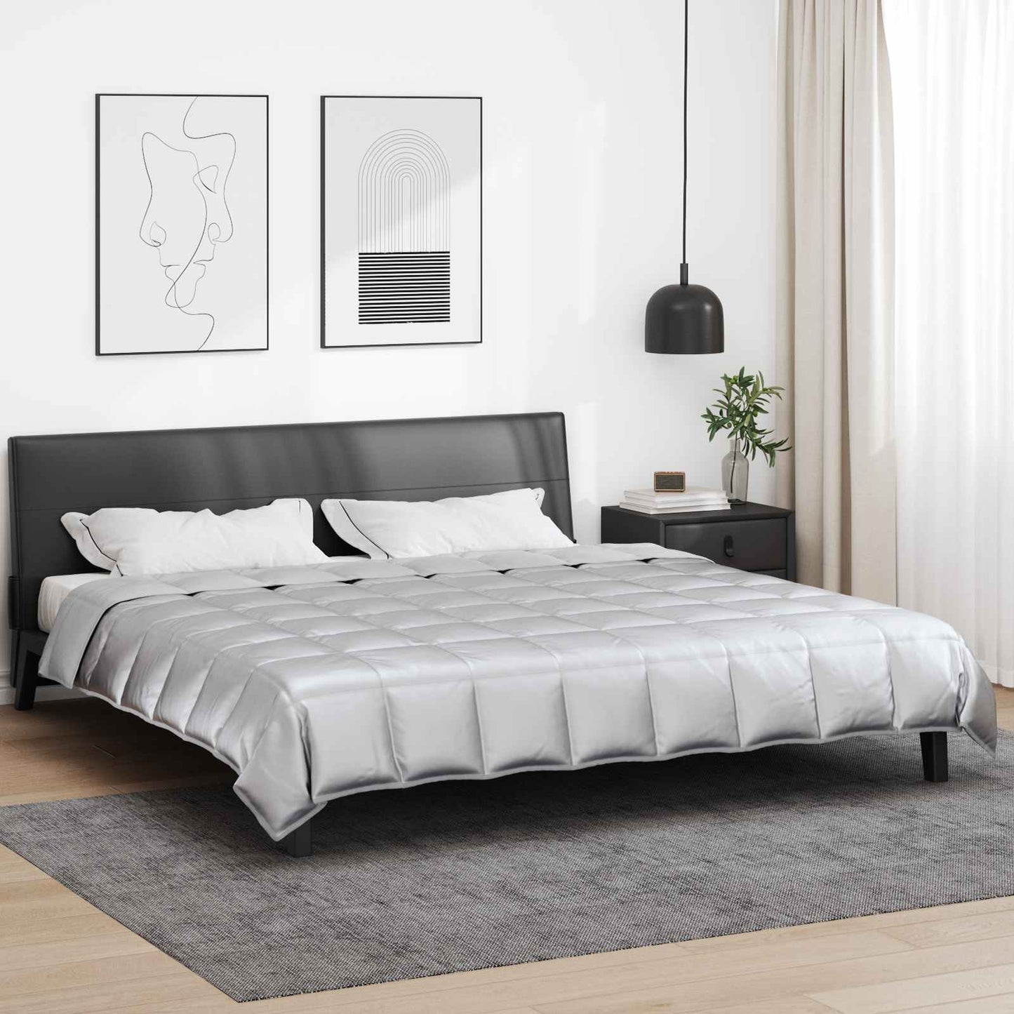 Summer Duvet Silver 240 x 260 cm Satin and Microfiber