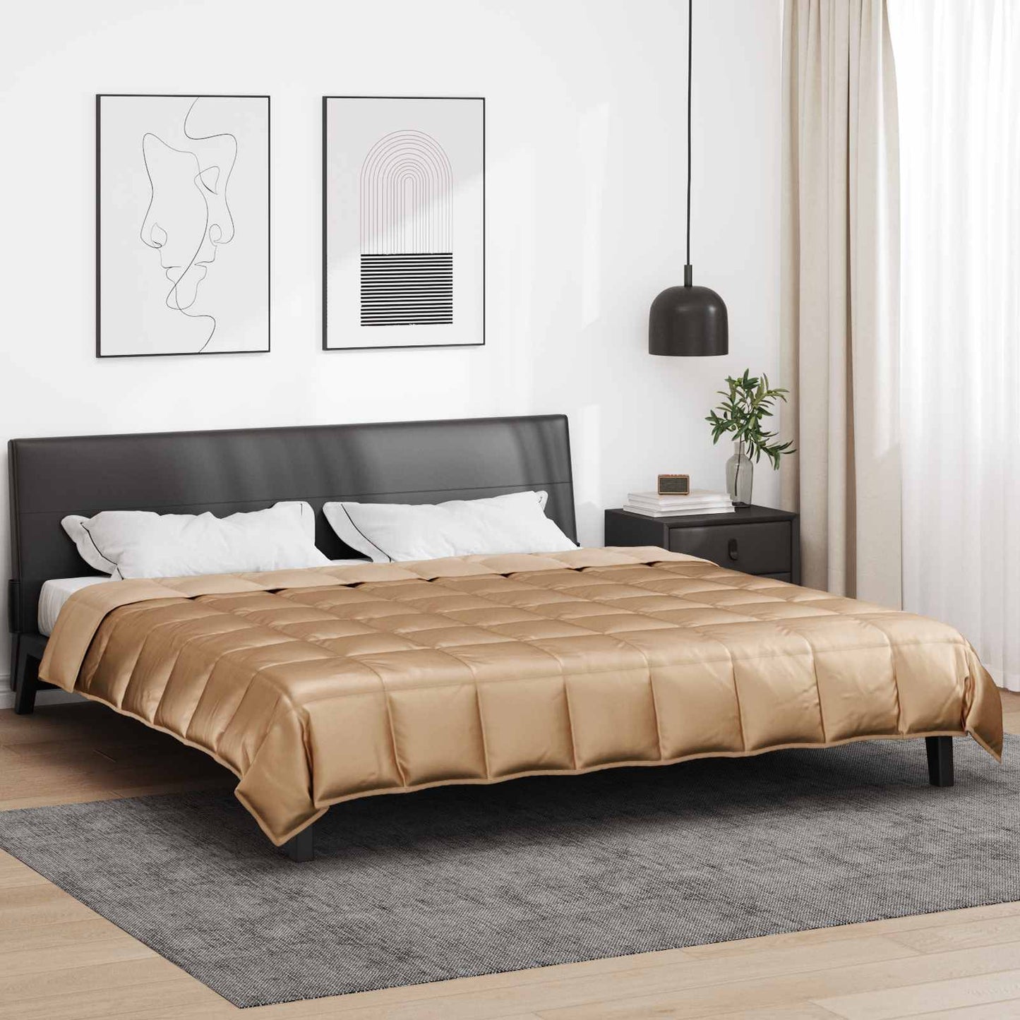 Full Year Duvet Gold 200 x 200 cm Satin and Microfiber