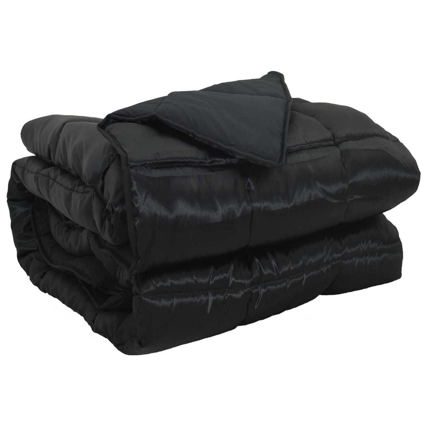Full Year Duvet Black 200 x 200 cm Satin and Microfiber