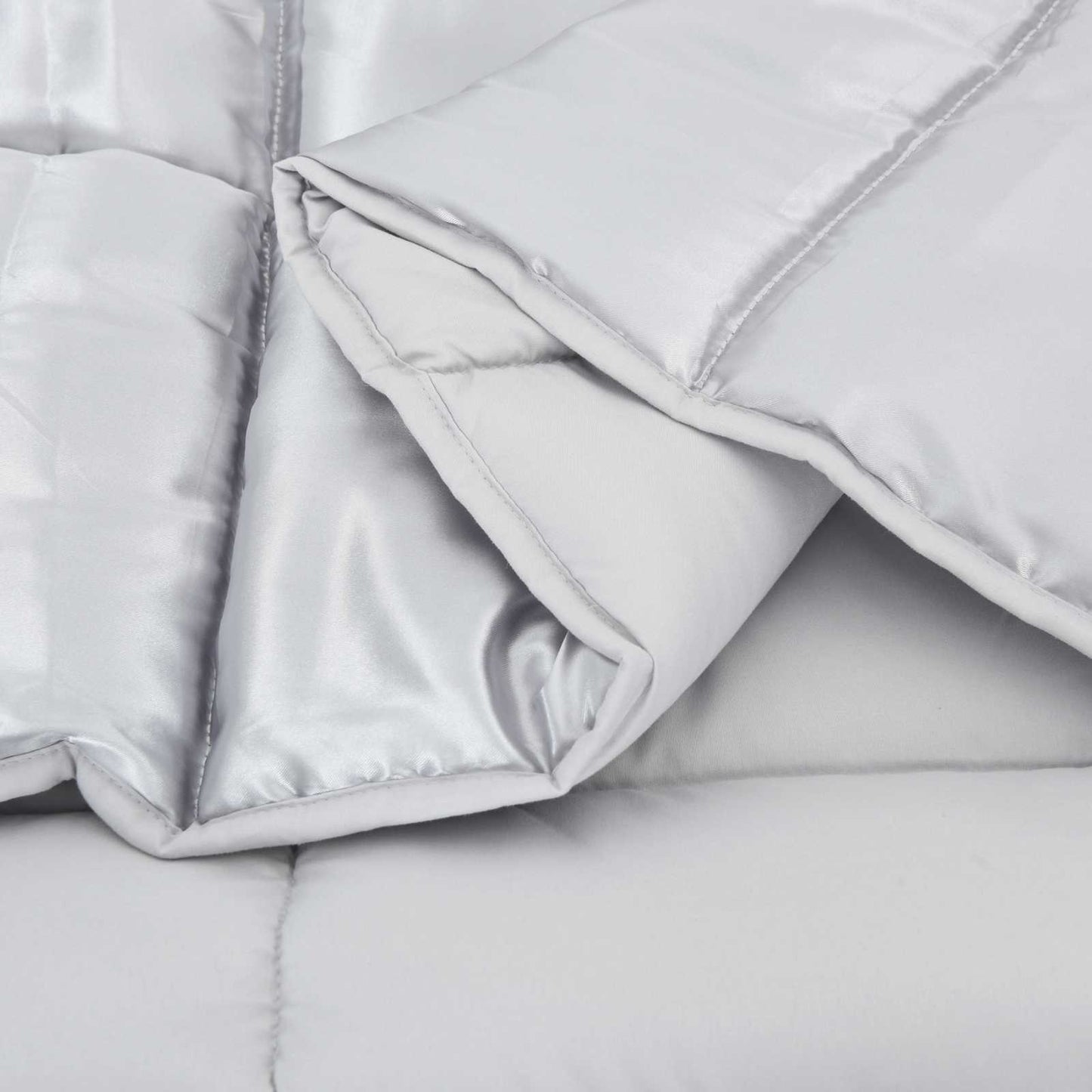 Full Year Duvet Silver 140 x 200 cm Satin and Microfiber