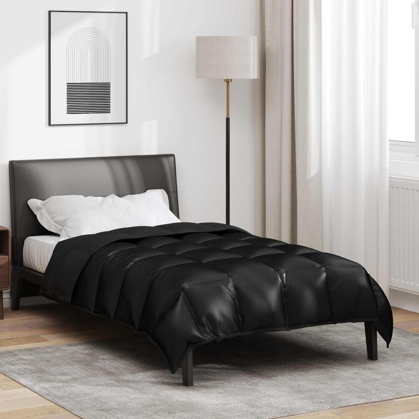 Winter Duvet Black 135 x 200 cm Satin and Microfiber