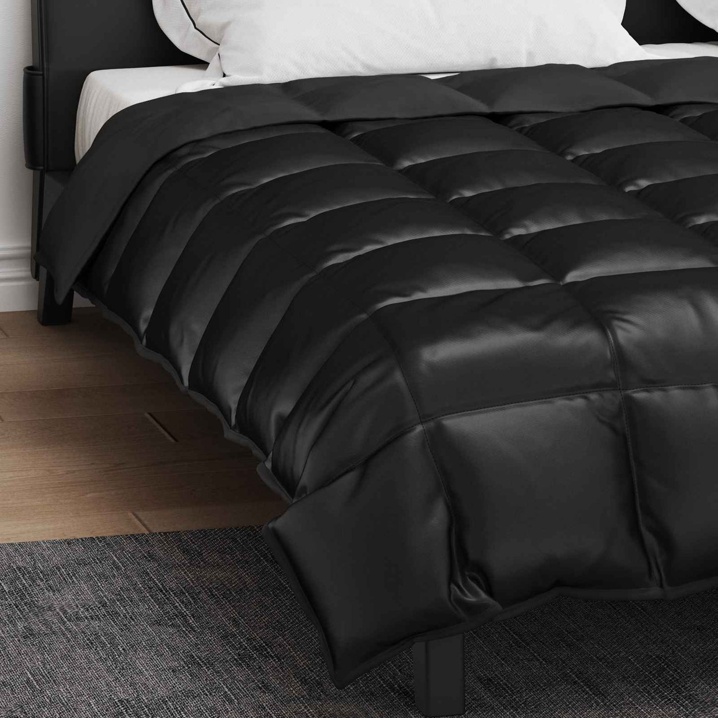 Winter Duvet Black 200 x 200 cm Satin and Microfiber