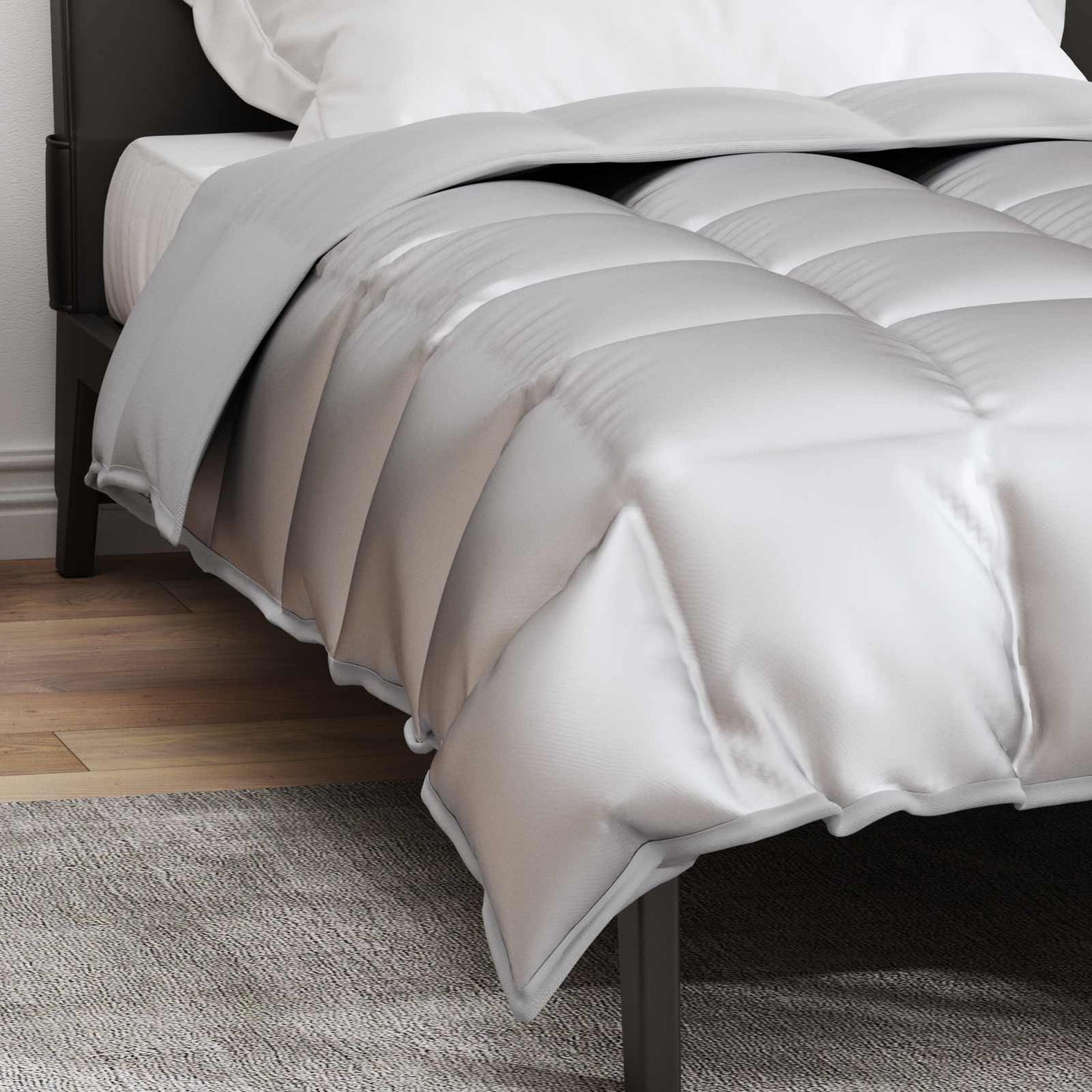Winter Duvet Silver 140 x 200 cm Satin and Microfiber