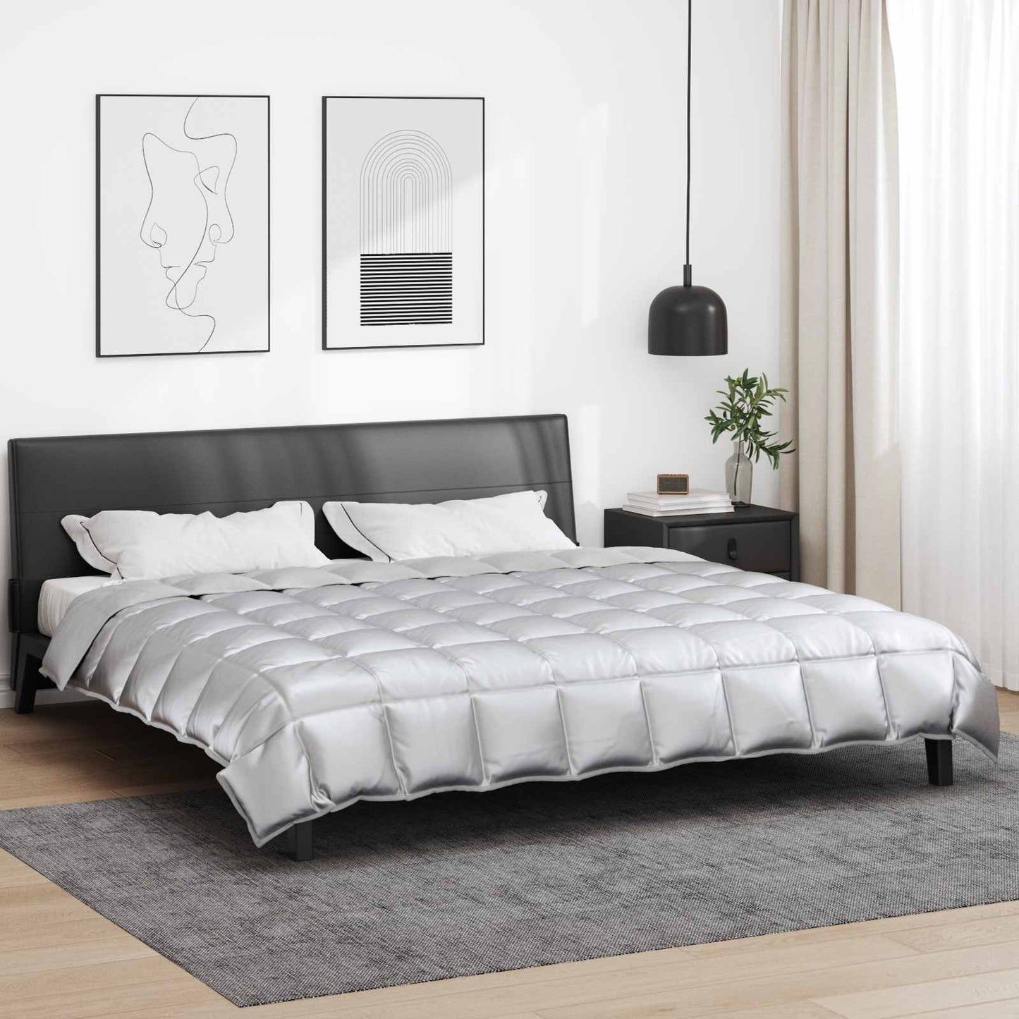 Winter Duvet Silver 220 x 260 cm Satin and Microfiber