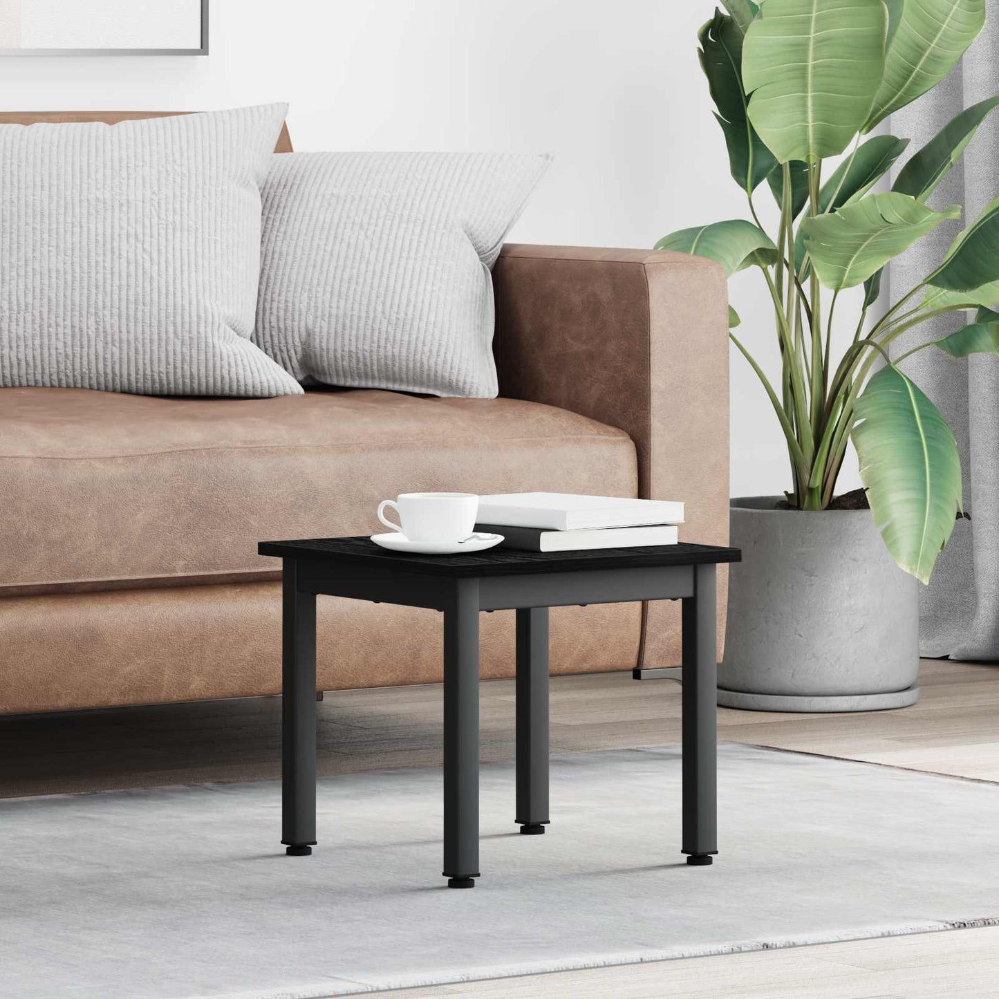Coffee Table Black Oak 40 x 40 x 36 cm Engineered Wood