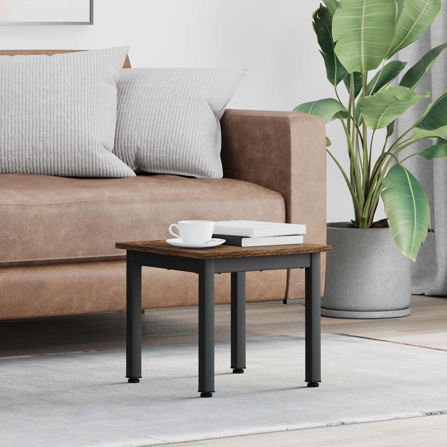 Coffee Table Smoke Oak 40 x 40 x 36 cm Engineered Wood