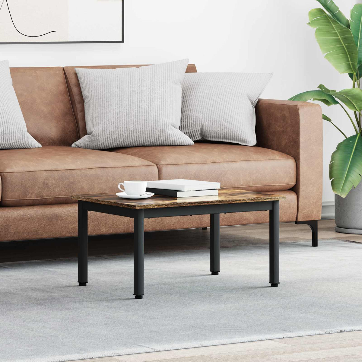Coffee Table Smoked Oak 70 x 50 x 36 cm Engineered Wood