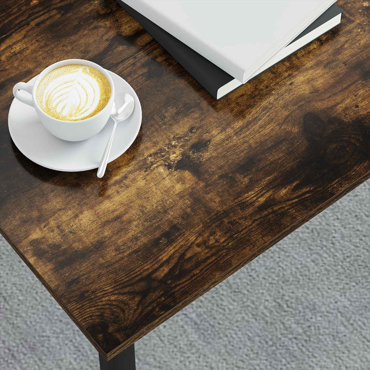 Coffee Table Smoked Oak 80 x 80 x 45 cm Engineered Wood