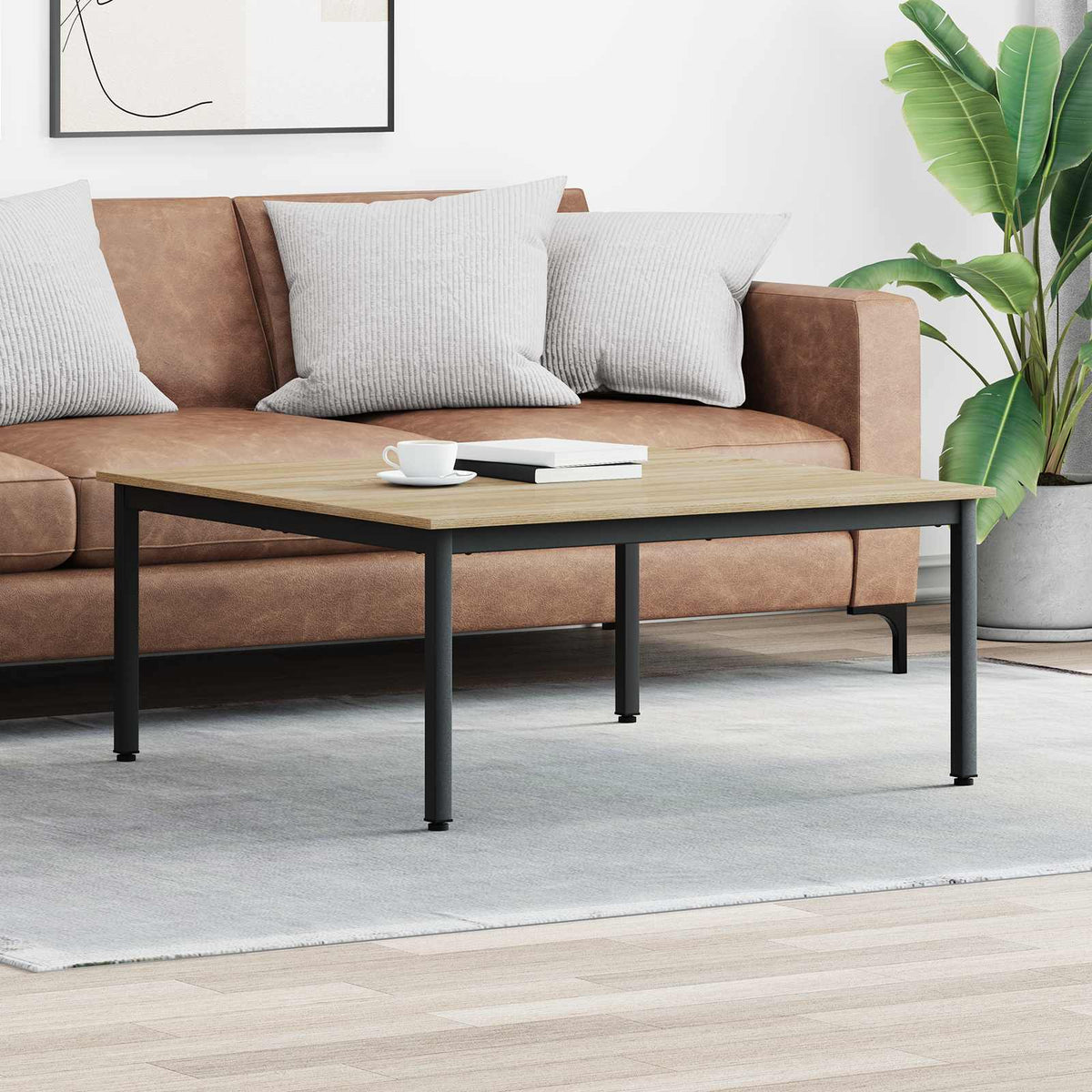 Coffee Table Sonoma Oak 100 x 100 x 45 cm Engineered Wood