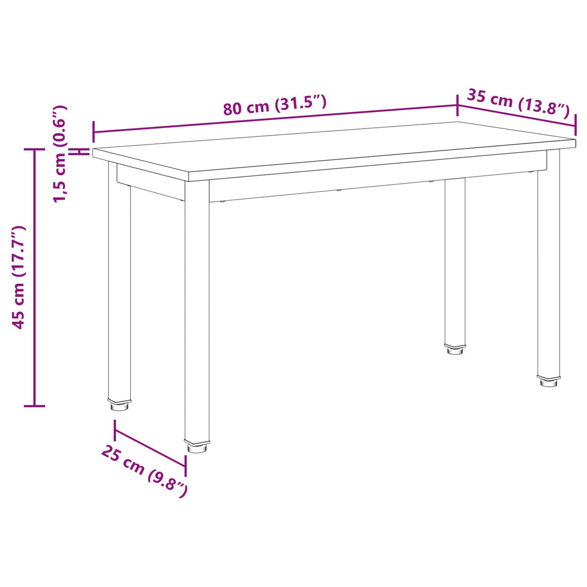 Bench Sonoma Oak 80 x 35 x 45 cm Engineered Wood