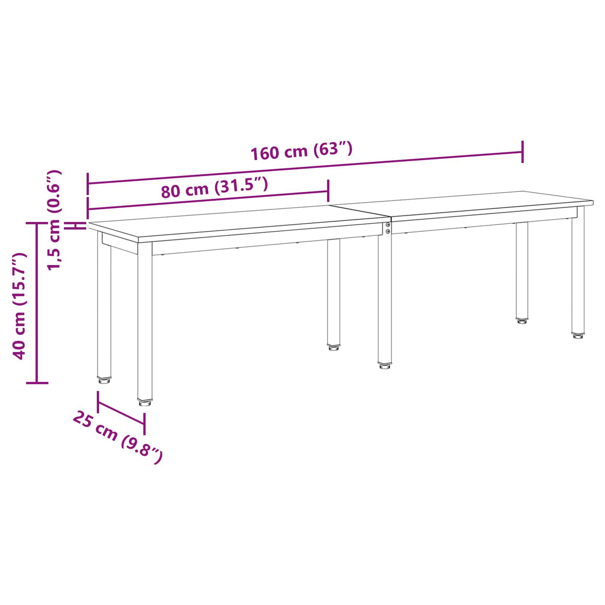 Bench Sonoma Oak 160 x 35 x 45 cm Engineered Wood