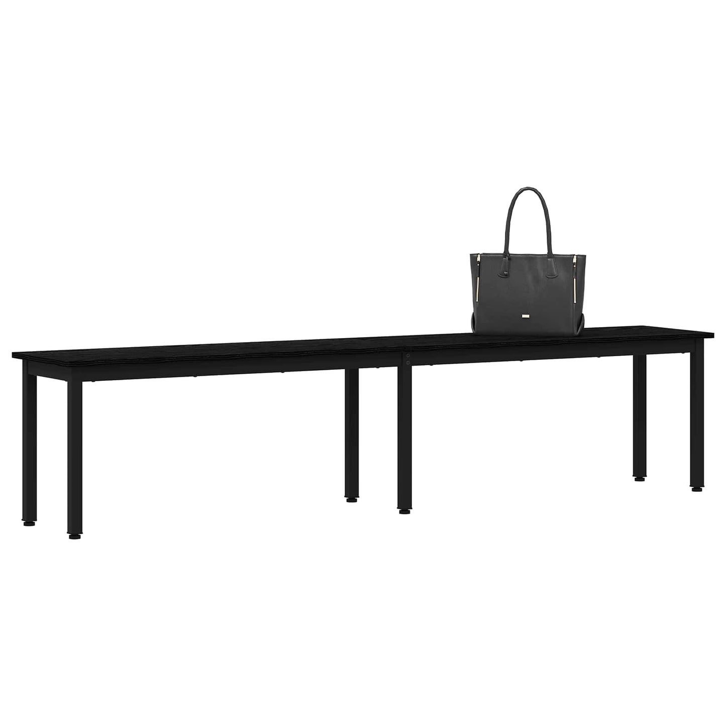 Bench Black Oak 200 x 35 x 45 cm Engineered Wood