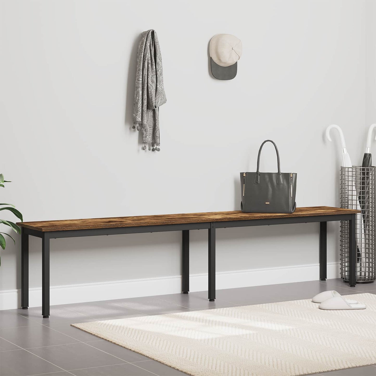 Bench Smoke Oak 200 x 35 x 45 cm Engineered Wood