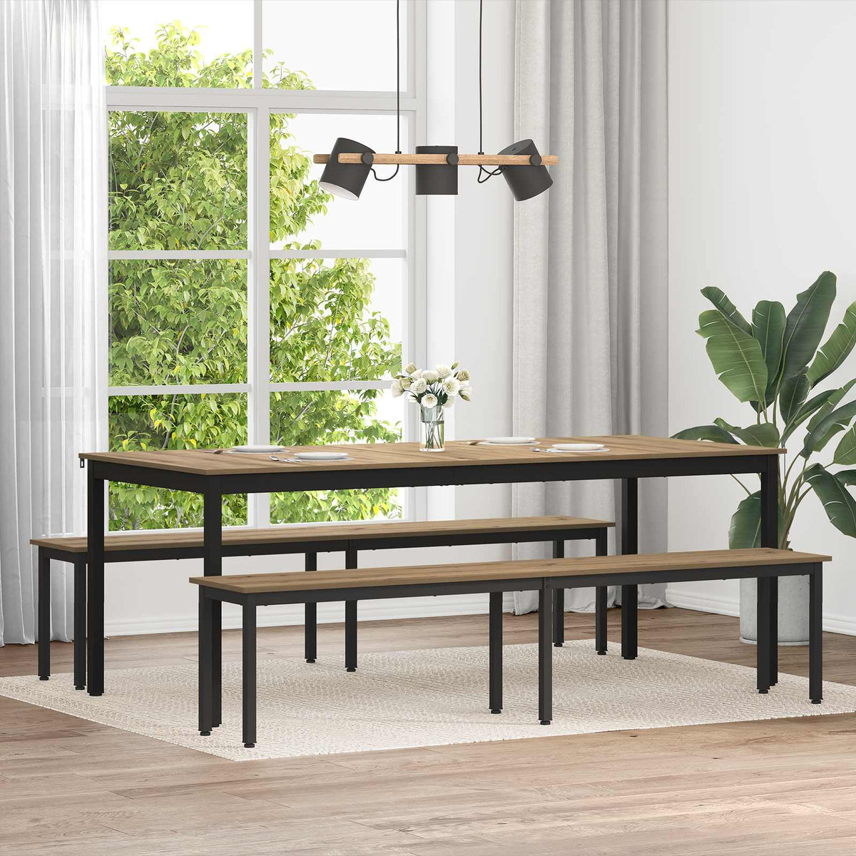 Bench Artisan Oak 200 x 35 x 45 cm Engineered Wood