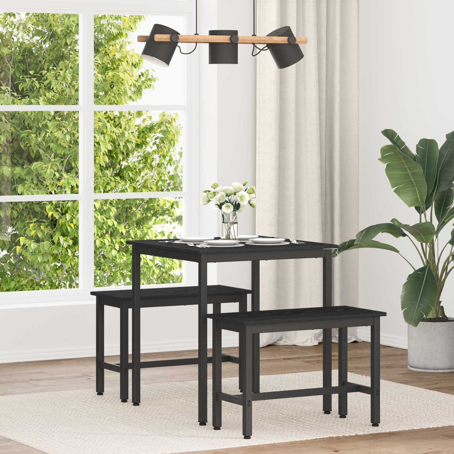 Dining Tables 70 x 70 x 75 cm Engineered Wood Black Oak Square
