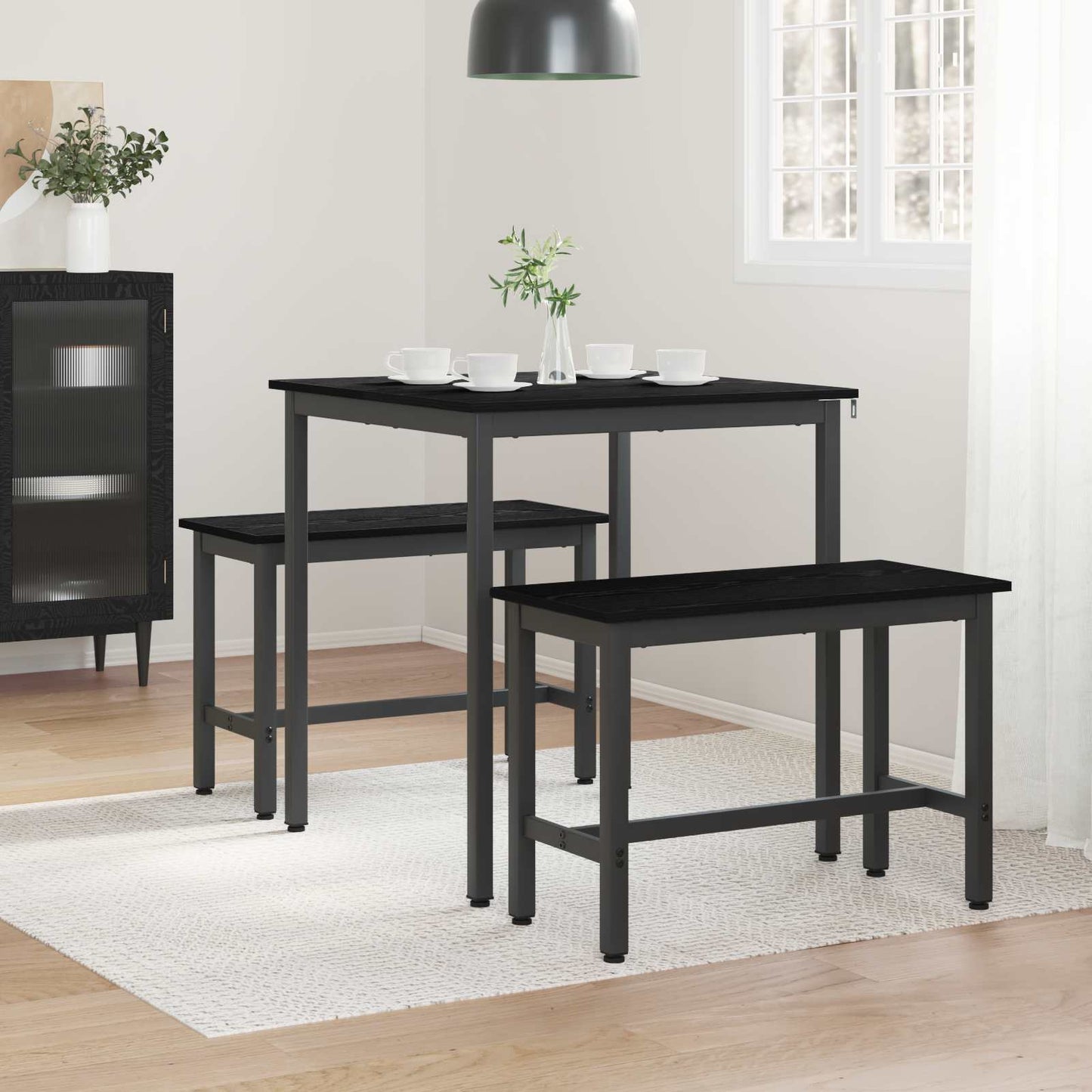 Dining Tables 70 x 70 x 75 cm Engineered Wood Black Oak Square
