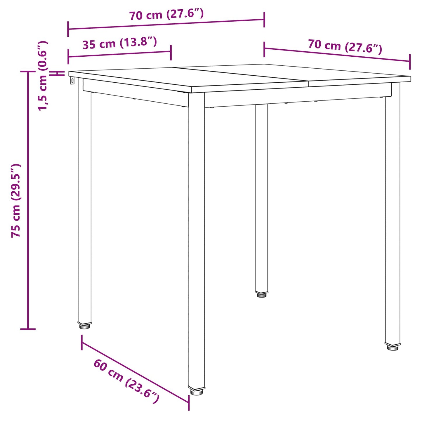 Dining Tables 70 x 70 x 75 cm Engineered Wood Grey Sonoma