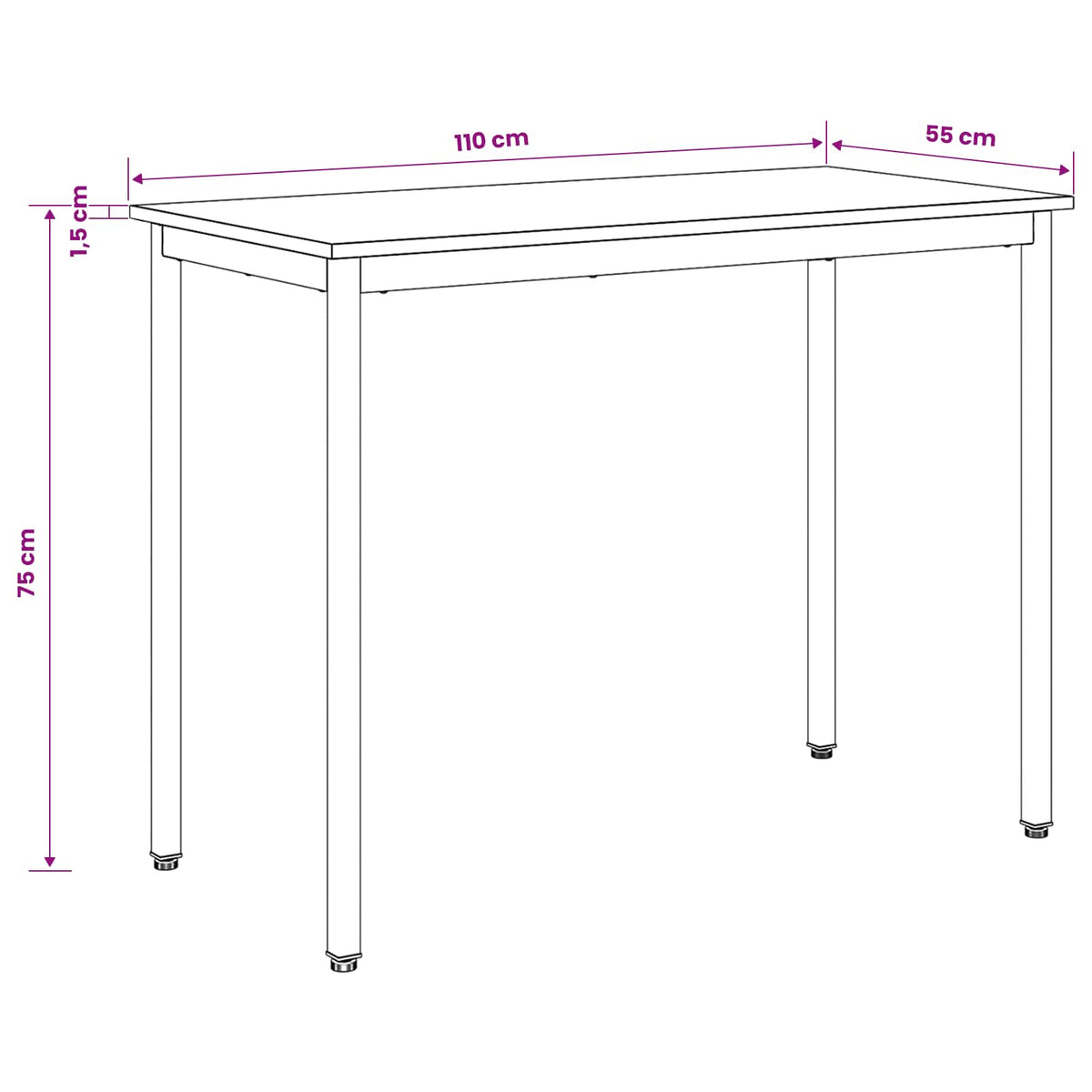 Dining Tables 110 x 55 x 75 cm Engineered Wood Grey Sonoma