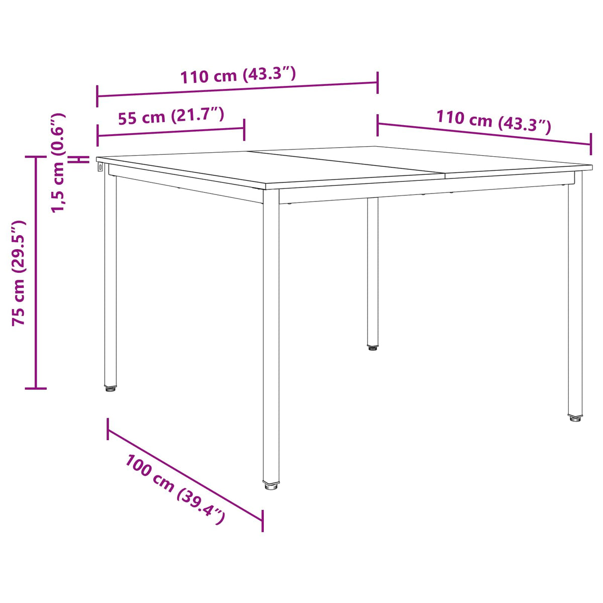 Dining Tables 110 x 110 x 75 cm Engineered Wood Artisan Oak