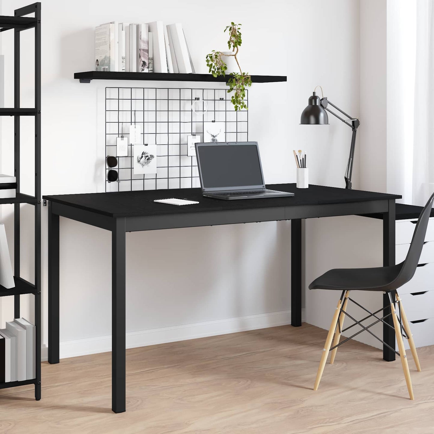 Dining Tables 140 x 80 x 75 cm Engineered Wood Black Oak