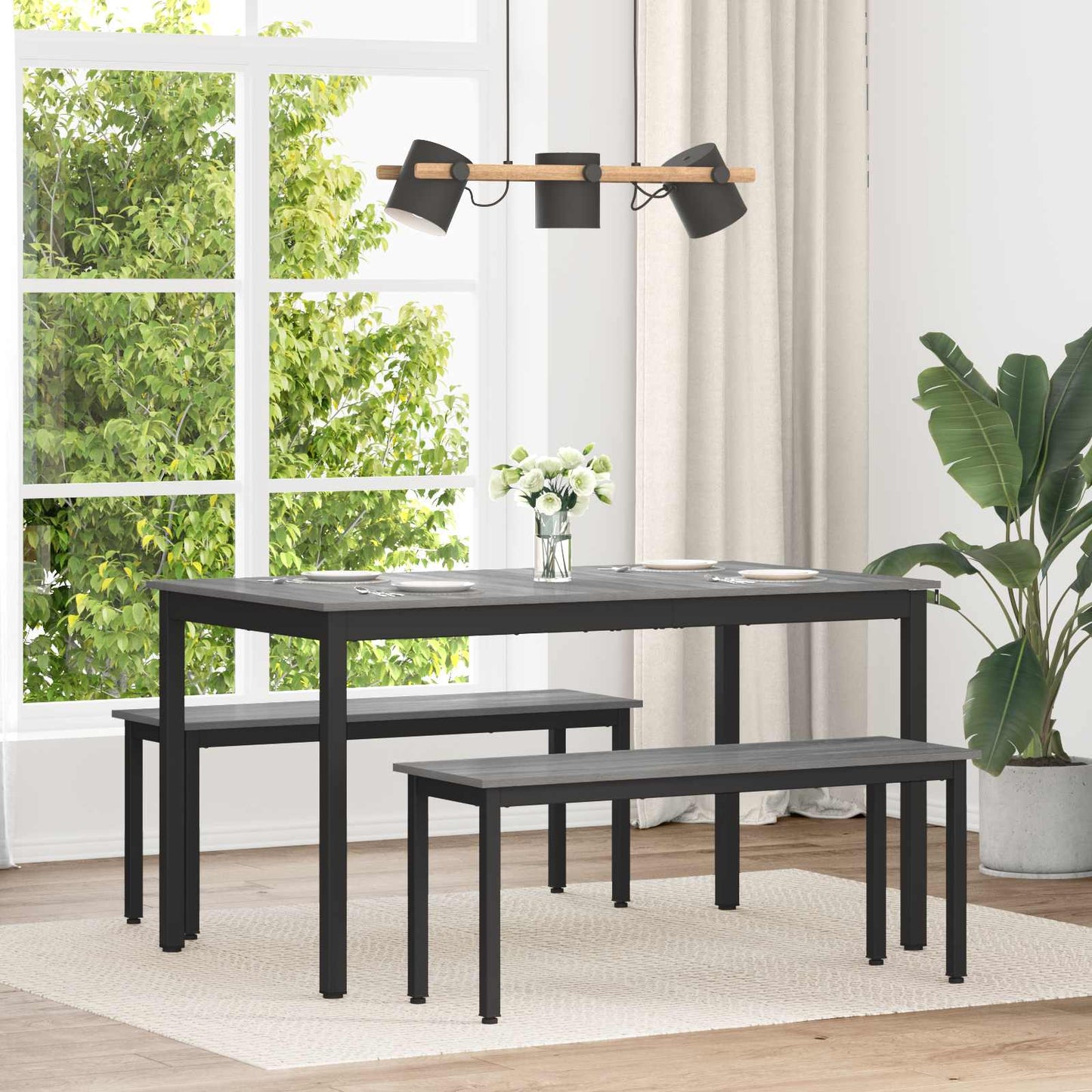 Dining Tables 140 x 80 x 75 cm Engineered Wood Grey Sonoma
